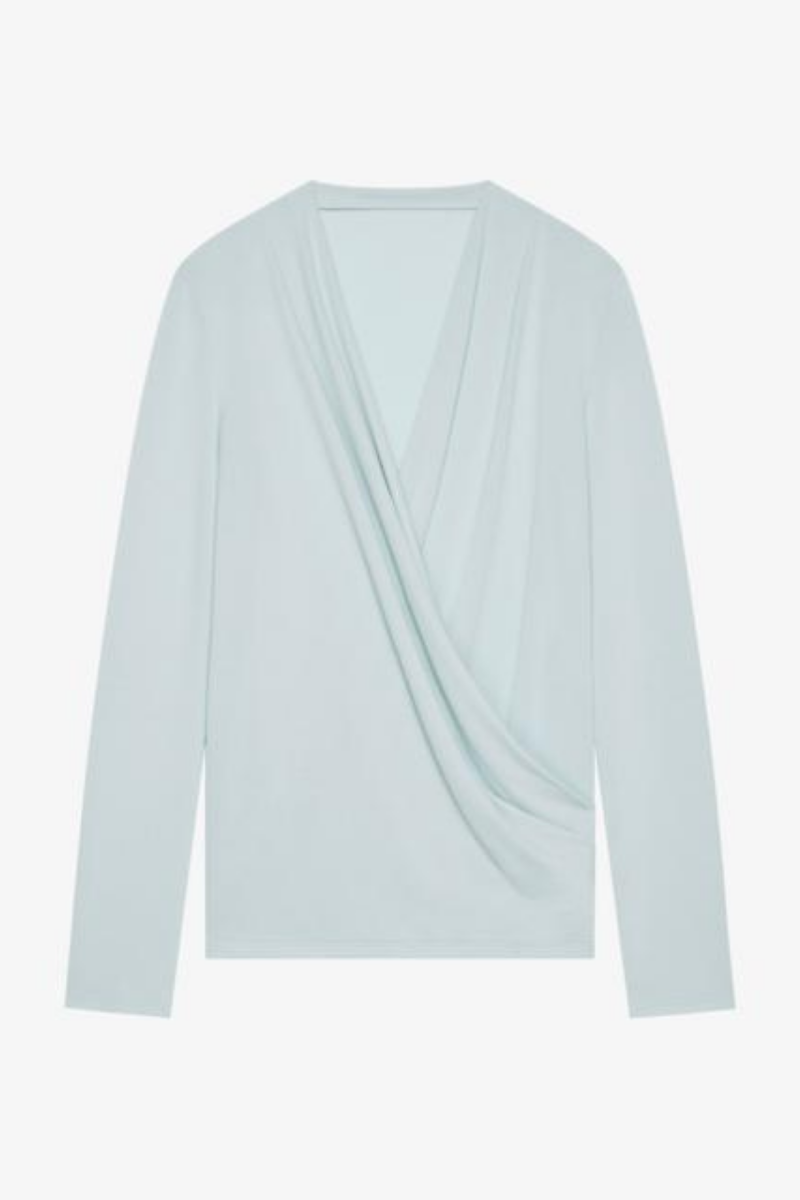 Givenchy Drapped V Top_frost One Color Clothing