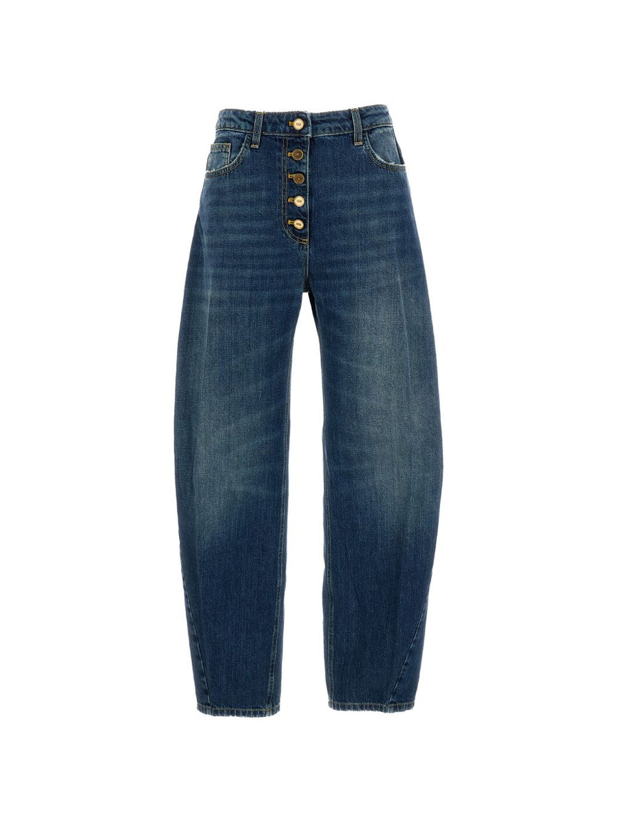 Elisabetta Franchi Wide-Leg Denim Jeans — Blue