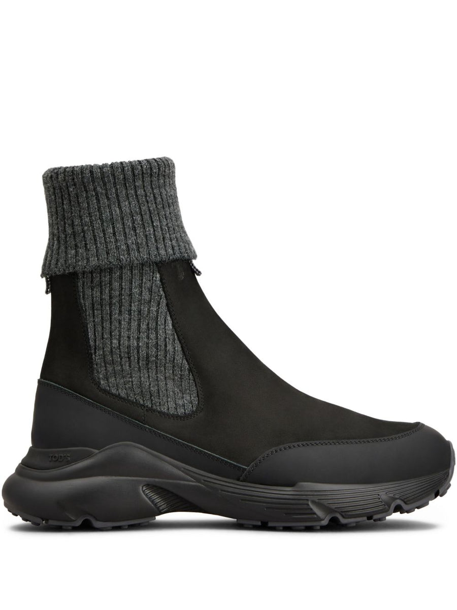 Tod'S Knitted Chelsea Boot — Black