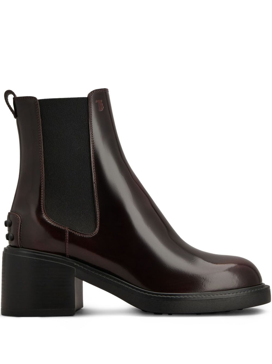 Tod'S Leather Chelsea Chelsea Boot — Burgundy