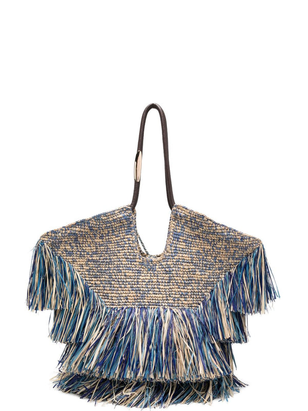 Zimmermann Woven raffia tote bag in beige
