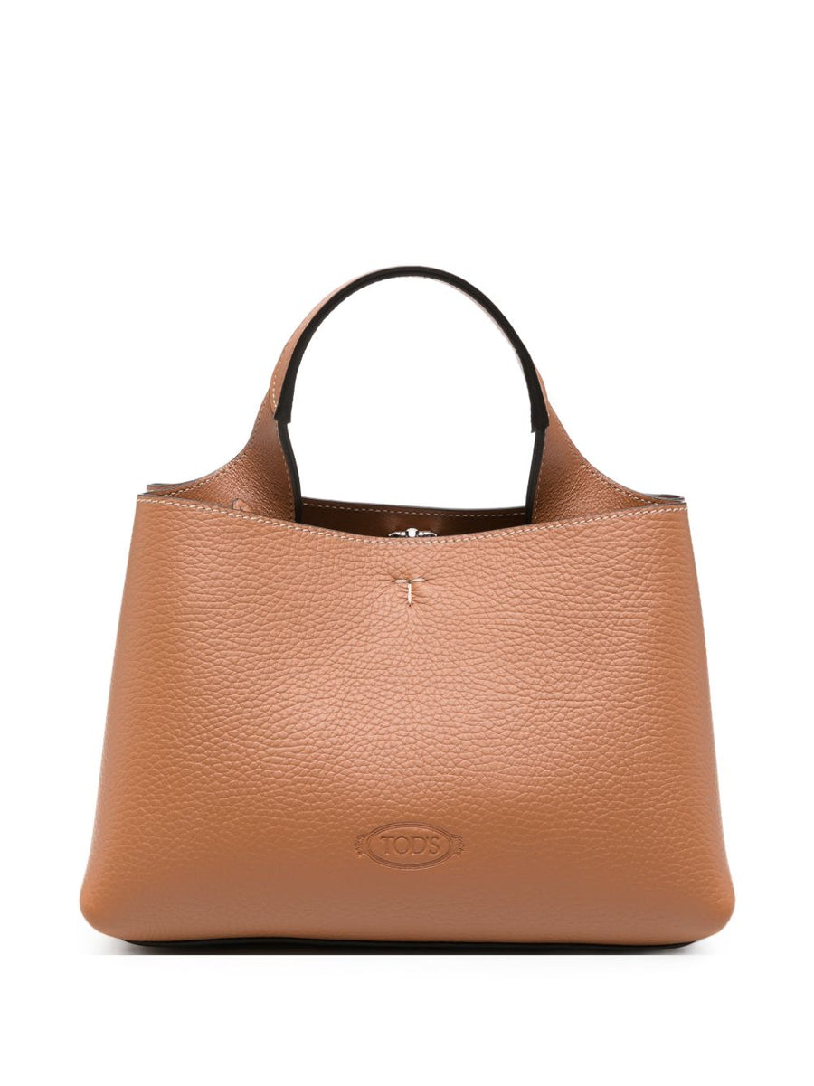 Tod'S Grained Leather Shoulder Bag — Tan