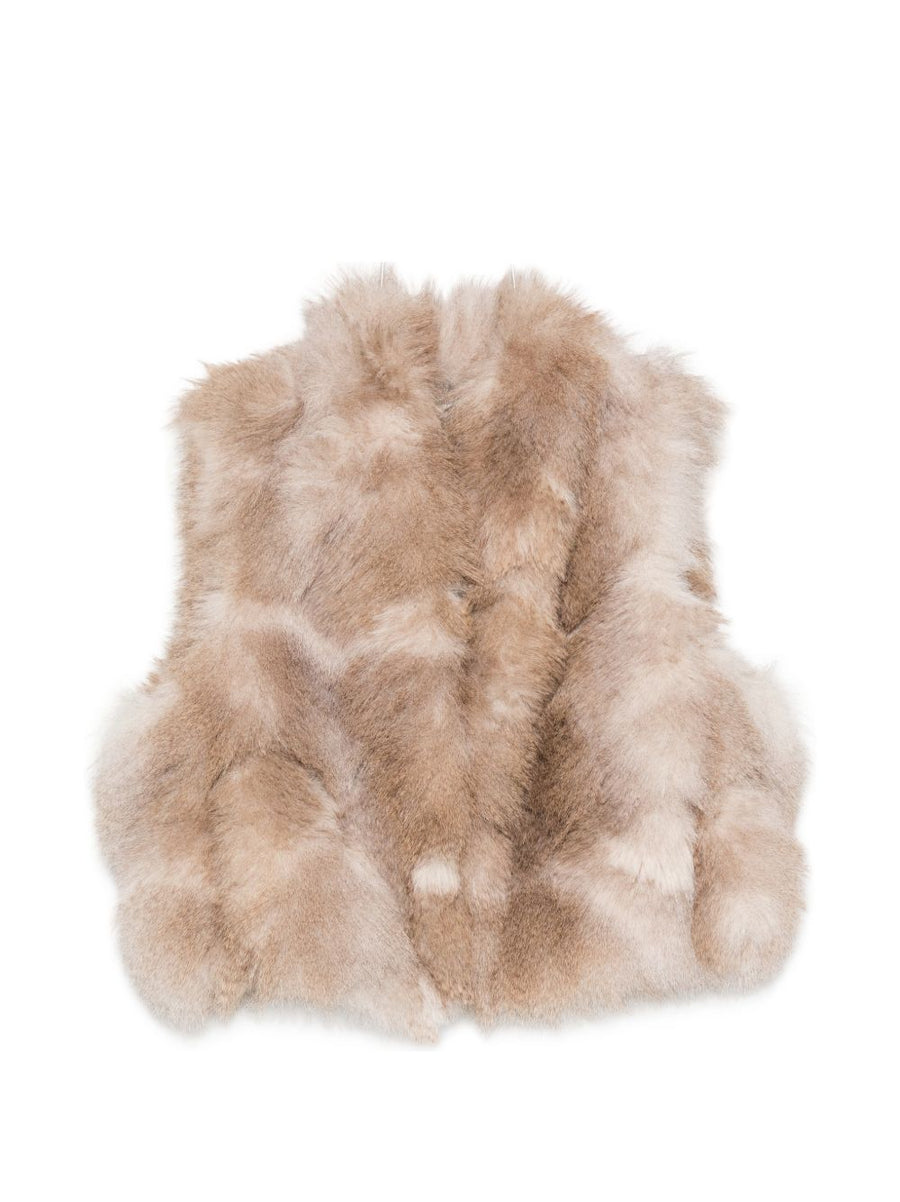 Forte Forte Faux-Fur Vest — Beige