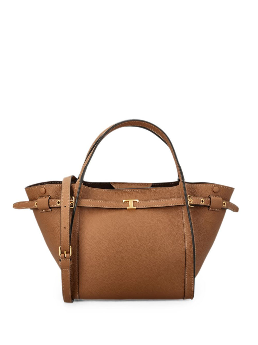 Tod'S T Timeless Top Handle Bag — Caramel