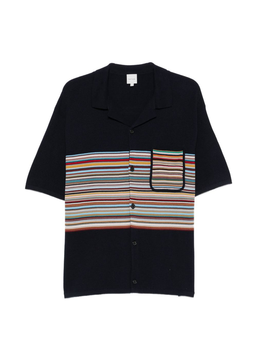 Paul Smith Signature Stripe Knit Shirt — Navy