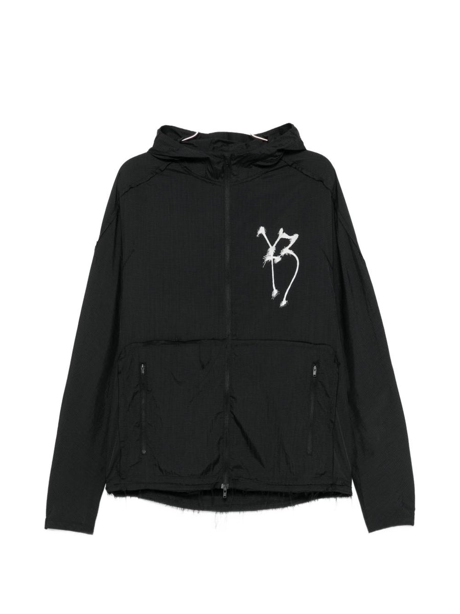 Y-3 Graphic-Print Nylon Jacket — Black