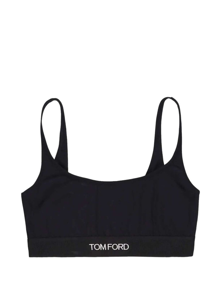 Tom Ford Logo-Waistband Bralette — Black