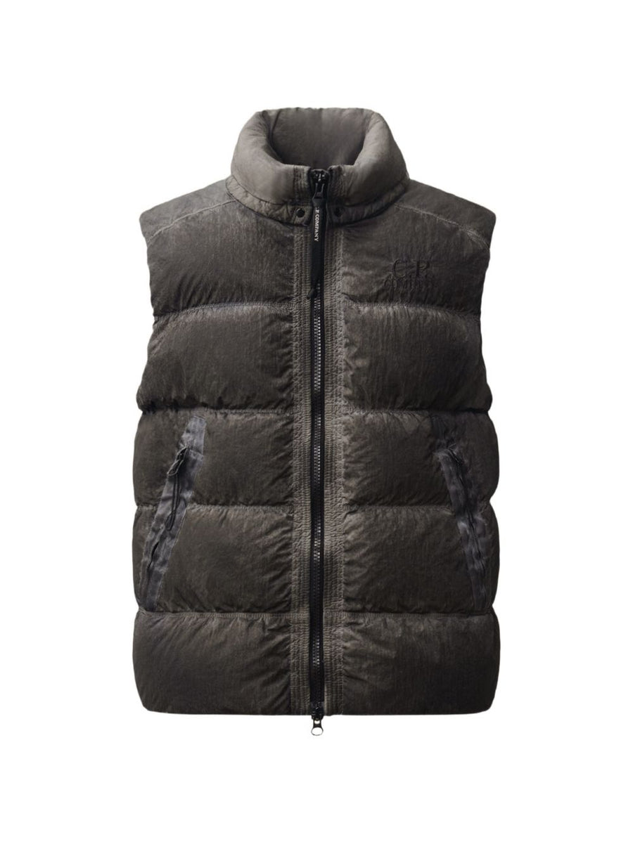 C.P. Company Padded Nylon Down Vest — Charcoal
