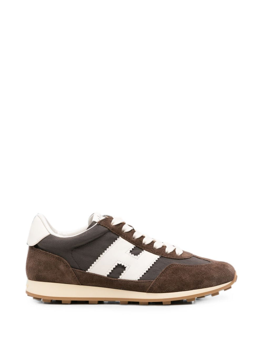 Hogan Suede & Leather Colorblock Sneaker — Brown