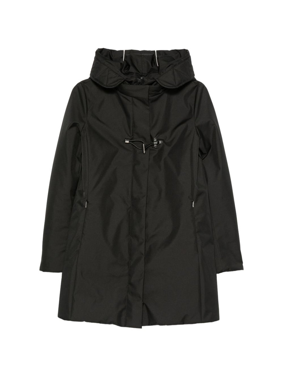 Fay Padded Parka Coat — Black