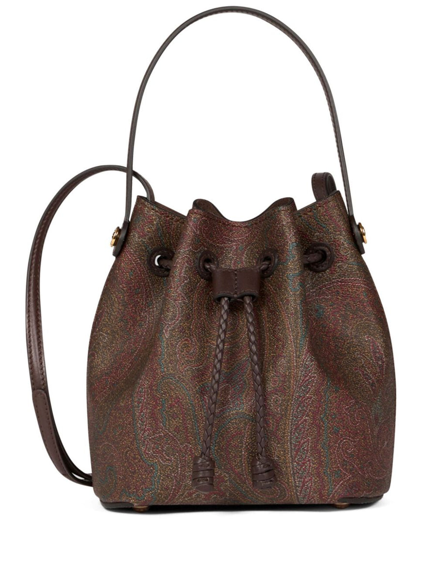 Etro رباط جاكار حقيبة دلو — بني