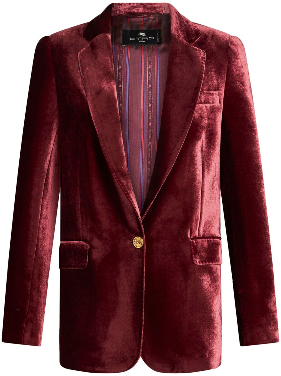 Etro Velvet Blazer — Burgundy
