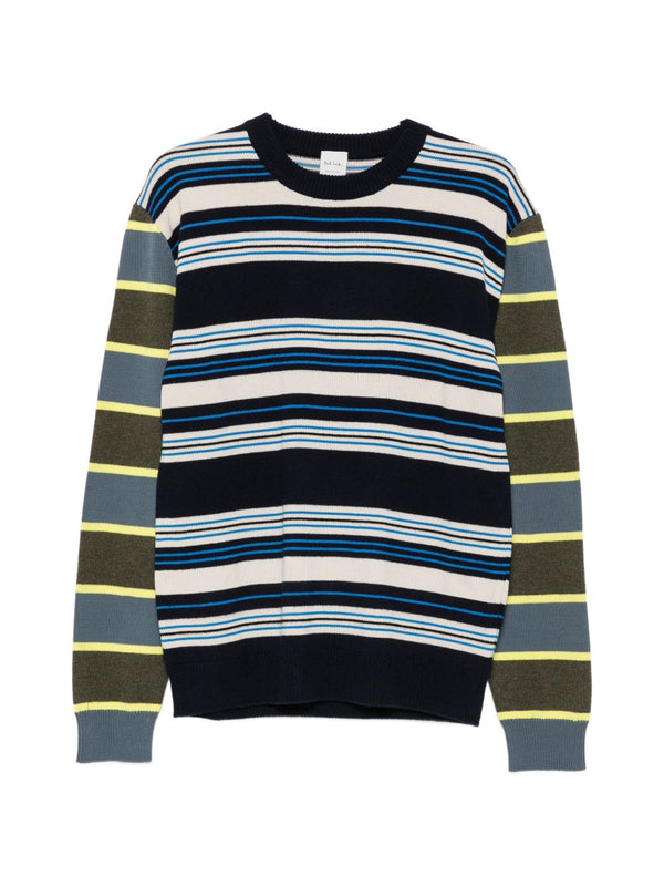 Paul Smith مخططة صوف-مزيج كنزة — كحلي