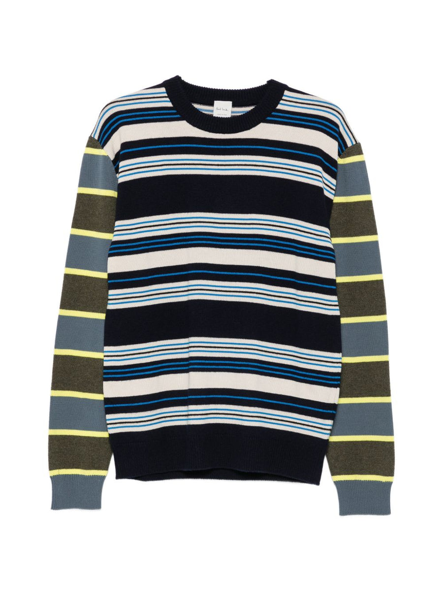Paul Smith Striped Wool-Blend Sweater — Navy