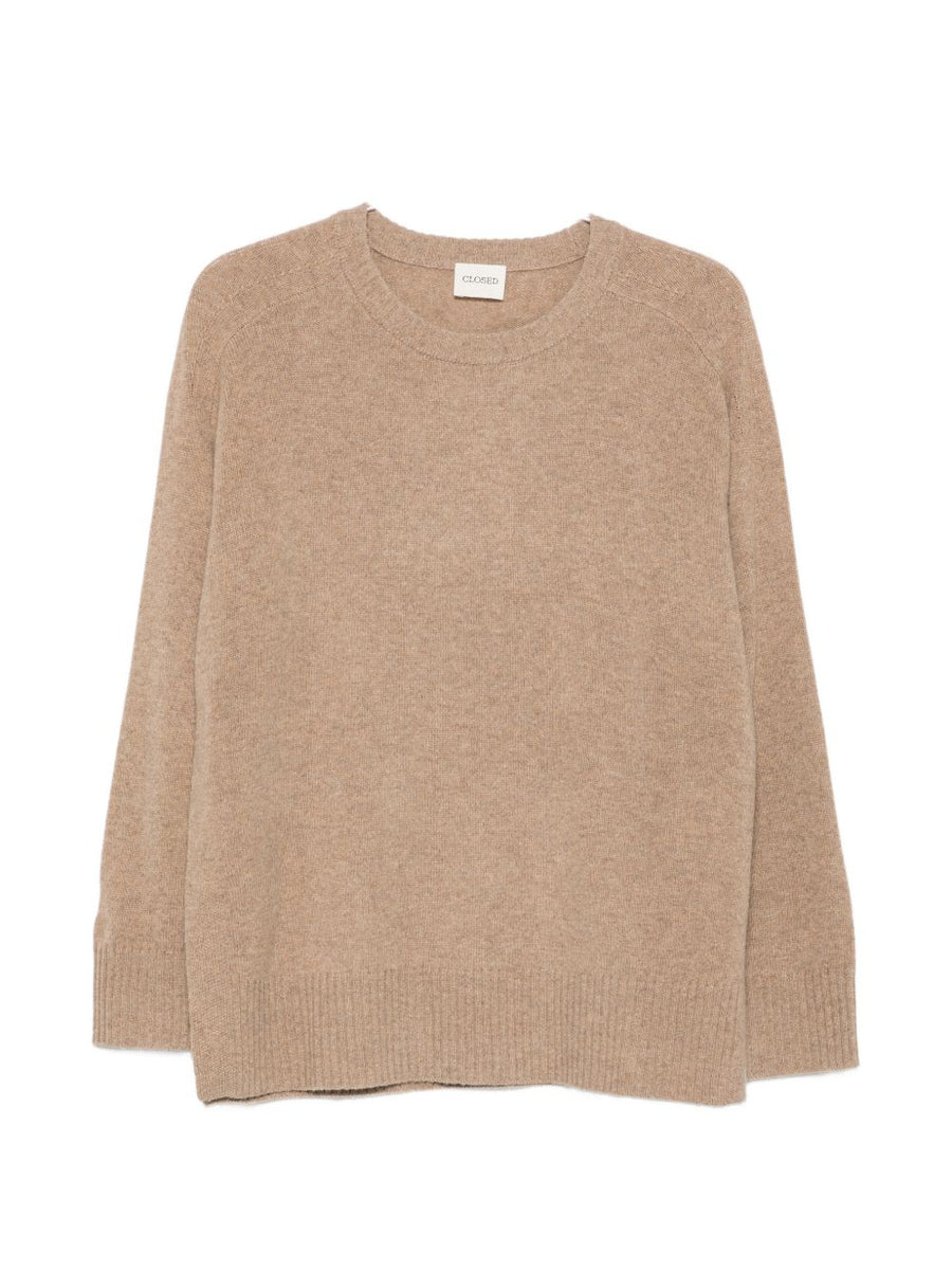 Closed Wool Crew Neck Sweater — Beige