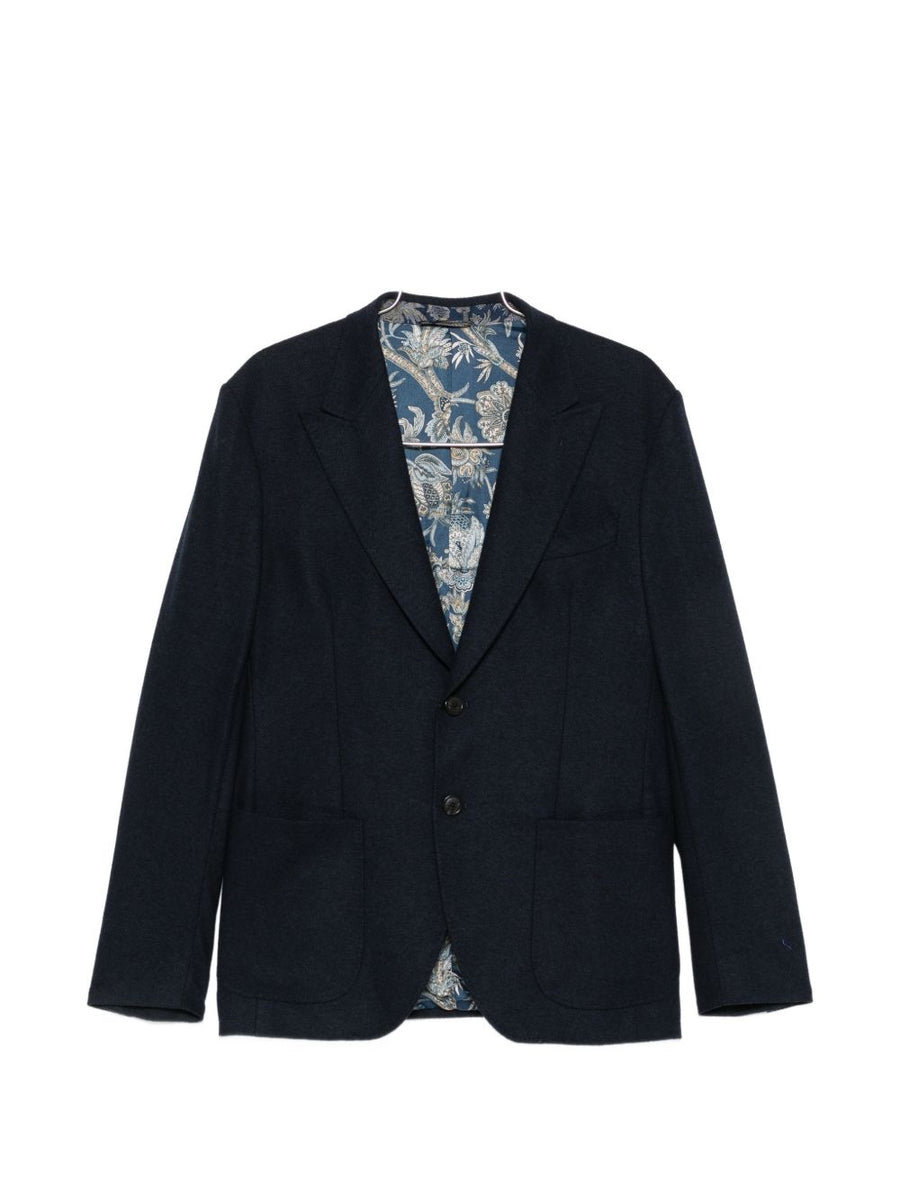 Etro Wool Blend Blazer — Navy