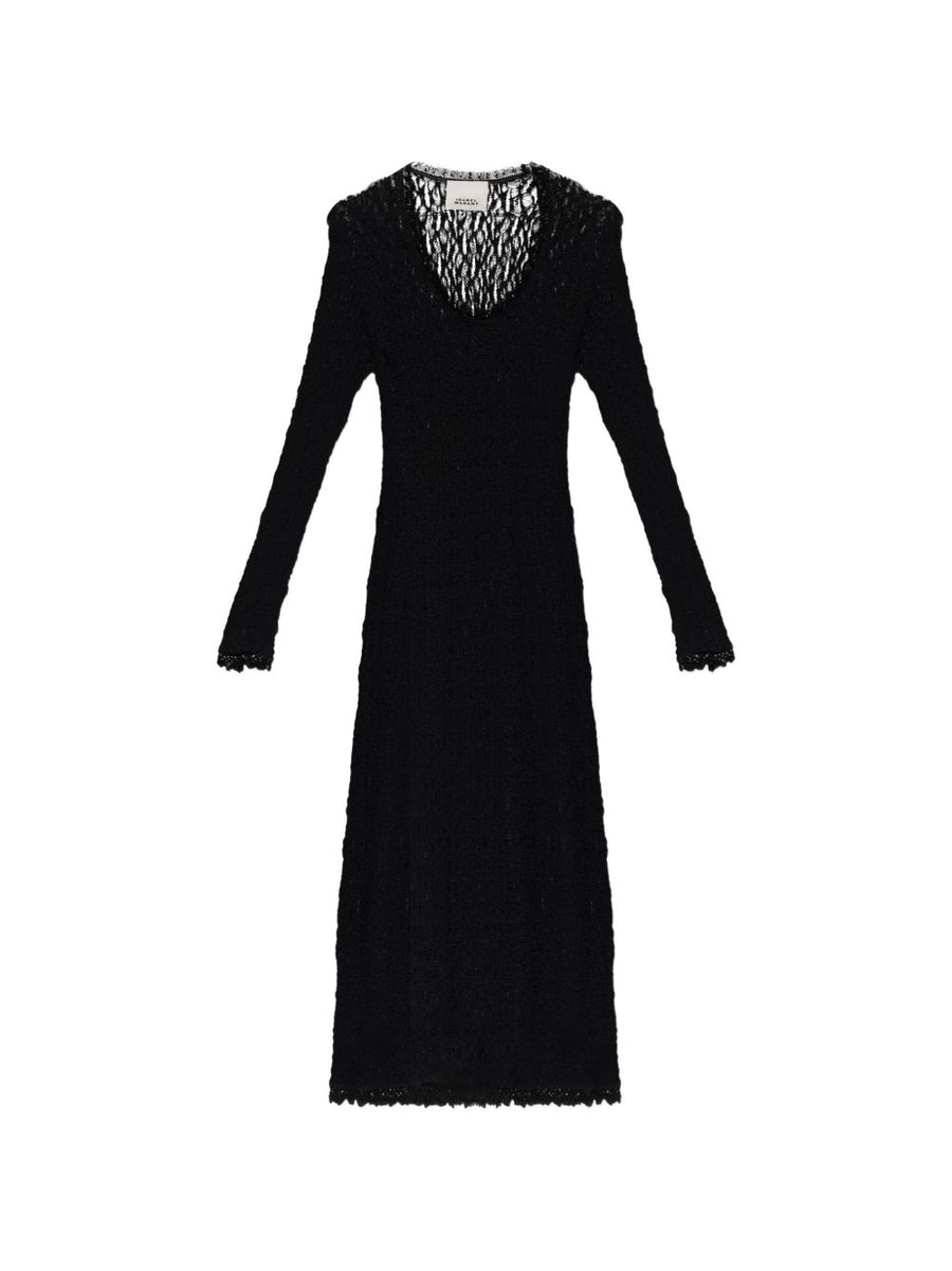 Isabel Marant Lace-Knit Dress — Black