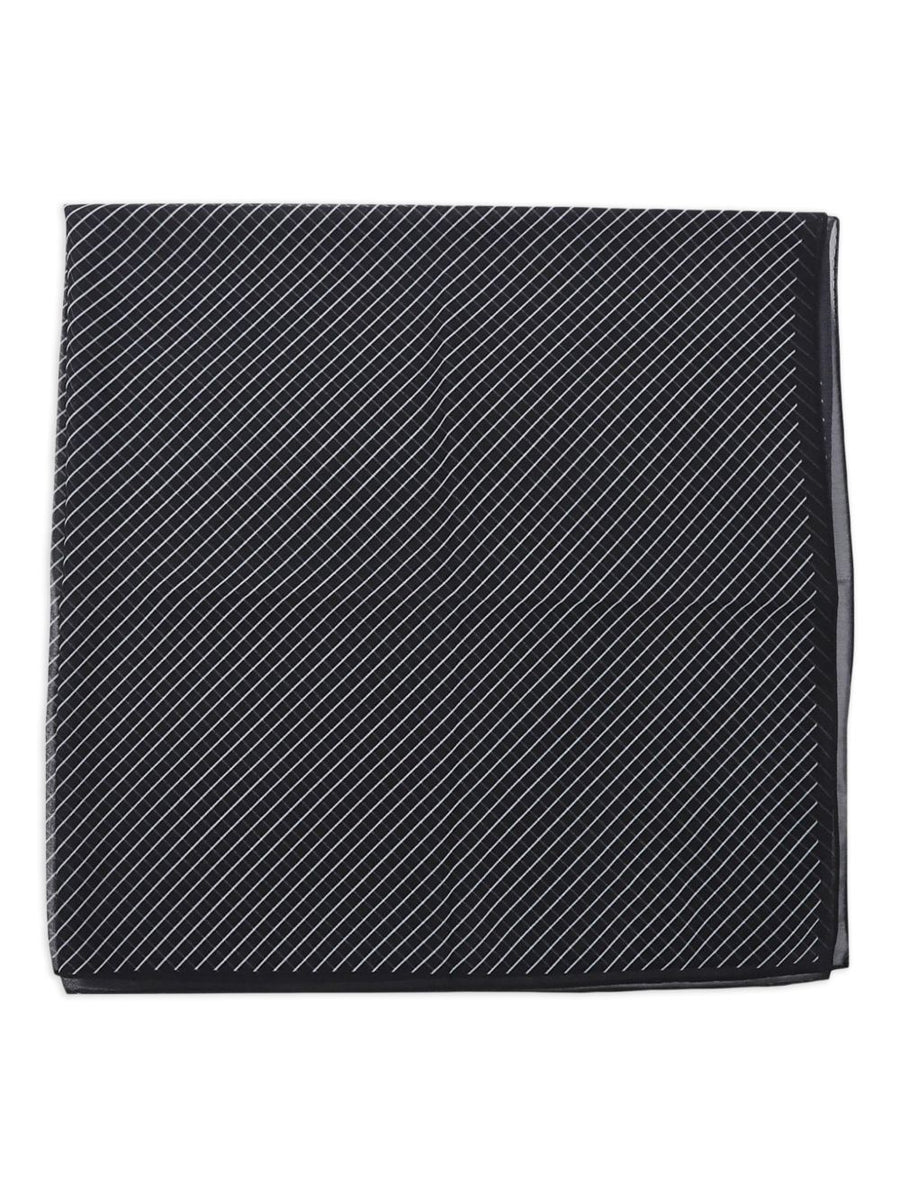 032C Striped Silk Scarf — Black
