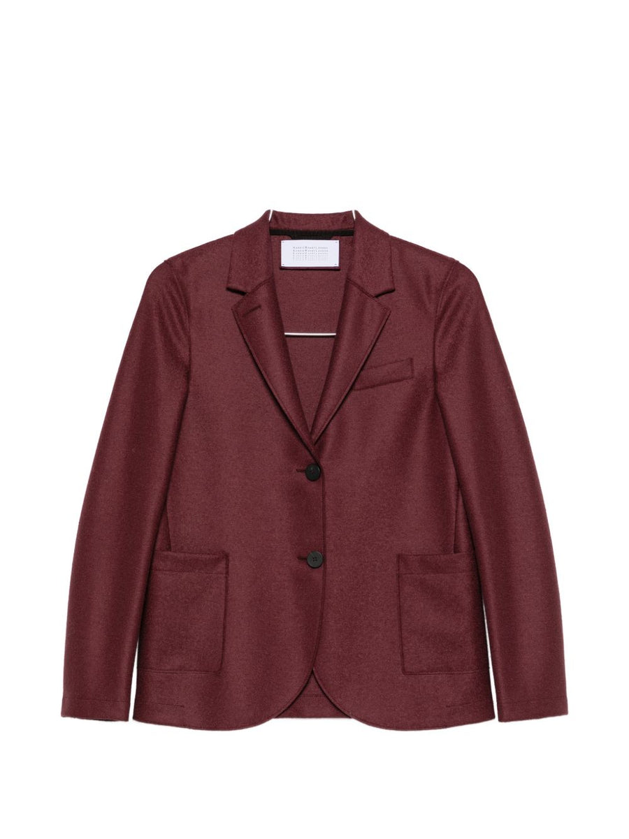 Harris Wharf London Wool Single-Breasted Blazer — Burgundy