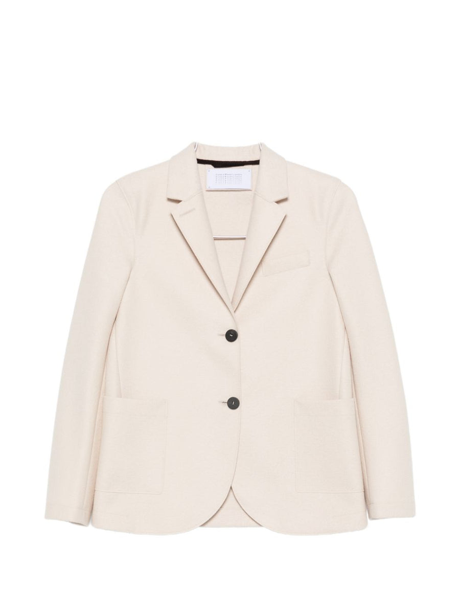 Harris Wharf London Wool Single-Breasted Blazer — Ecru