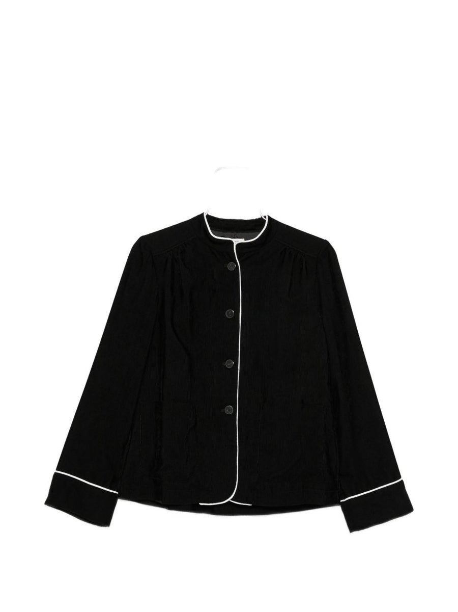 Forte Forte Corduroy with Contrast Piping Jacket — Black