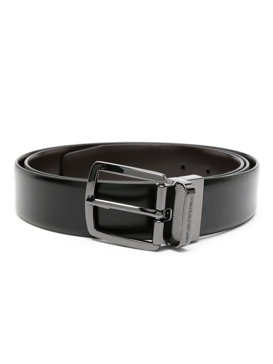 Emporio Armani Leather Belt — black
