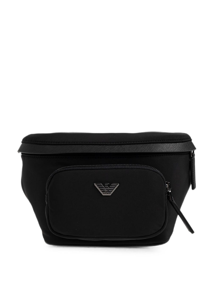 حقيبة حزام بقلاوة Emporio Armani شعار — أسود