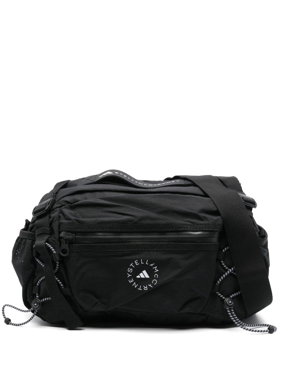 Adidas By Stella McCartney Logo-Embroidered Nylon Belt Bag — Black