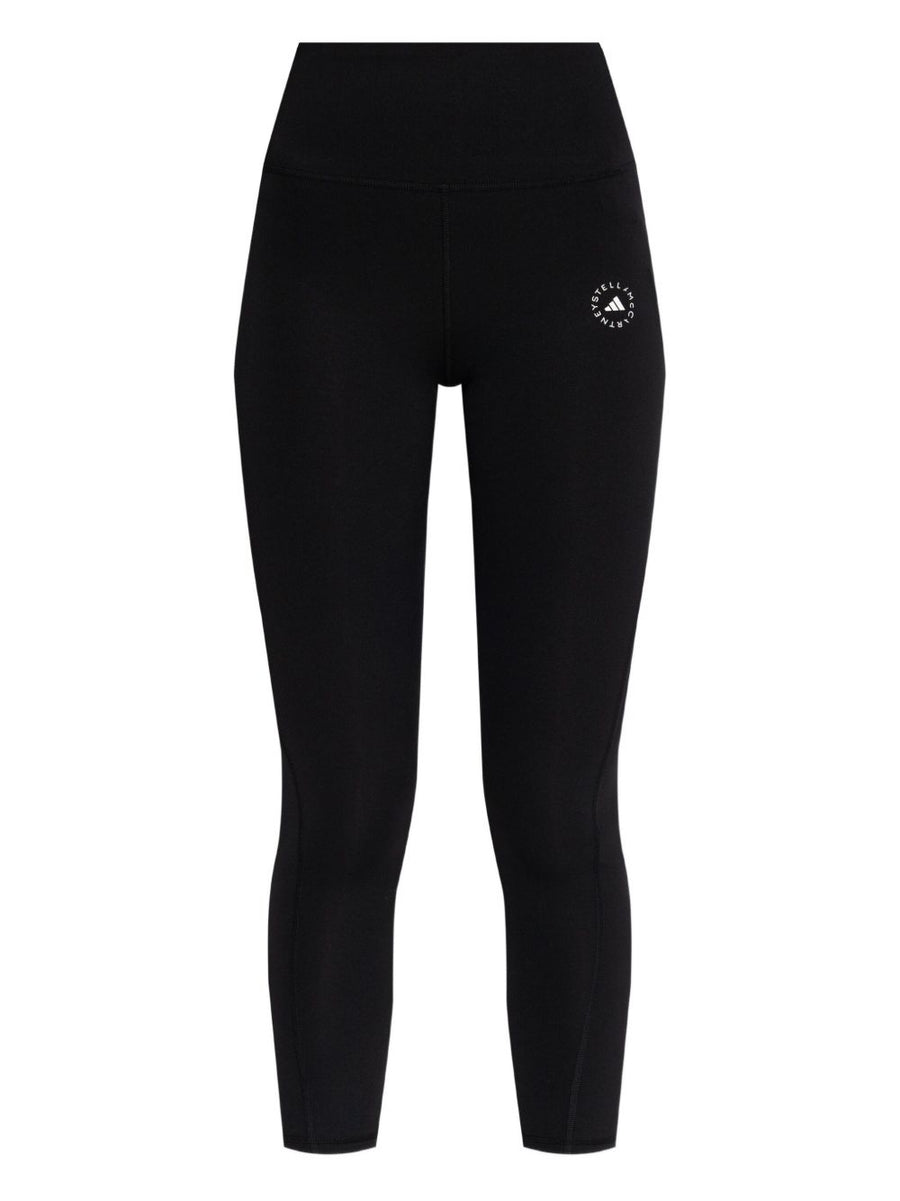 Adidas By Stella McCartney Logo-Embroidered Leggings — Black