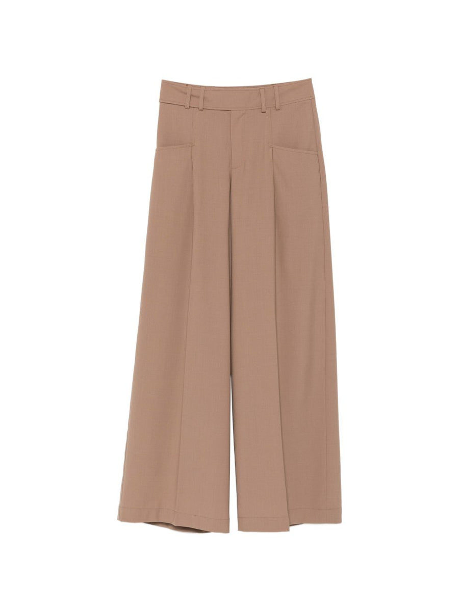 Closed Wide-Leg Wool Blend Trousers — Beige