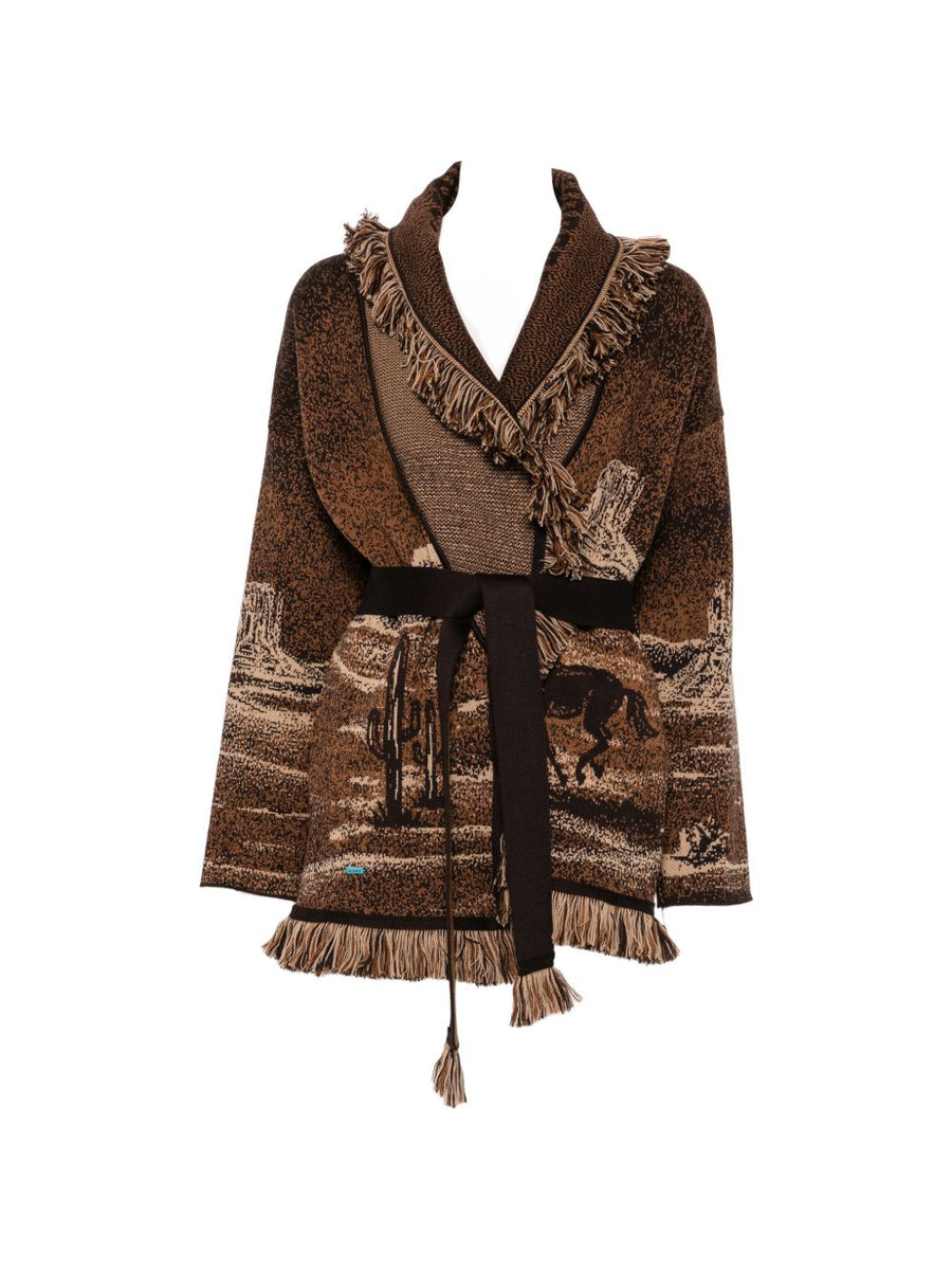 Alanui Wild Wild Cardigan — Brown