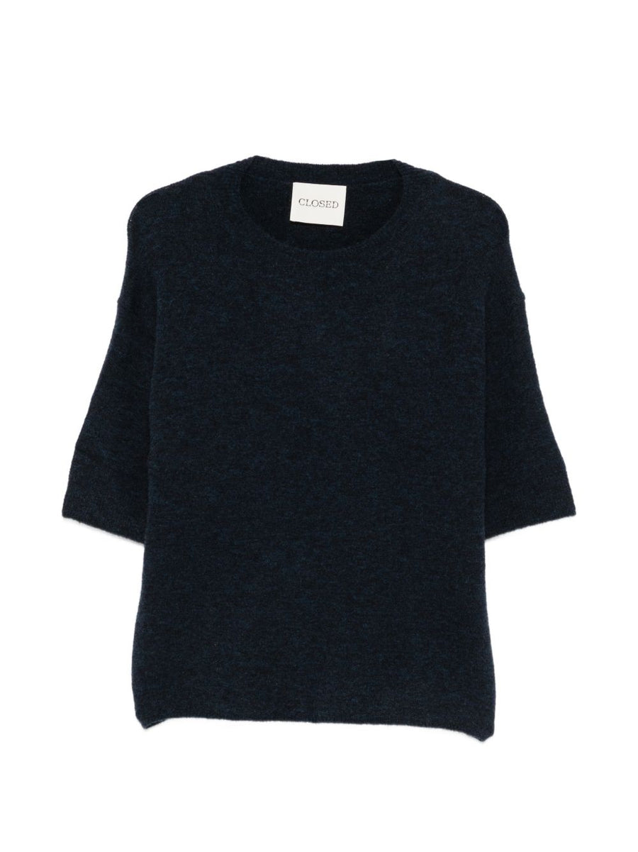Closed Wool Crewneck Sweater — Navy