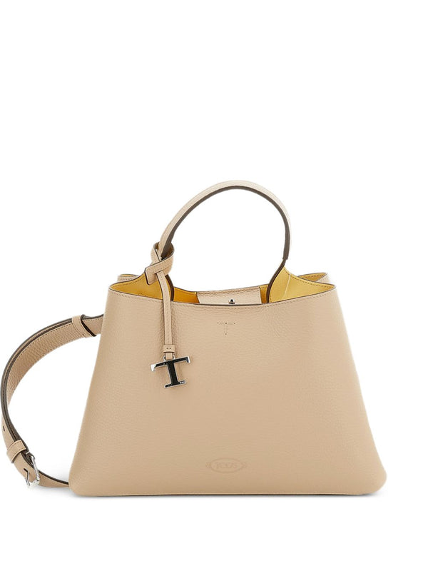 حقيبة Tod'S جلد علوية مقبض — بيج