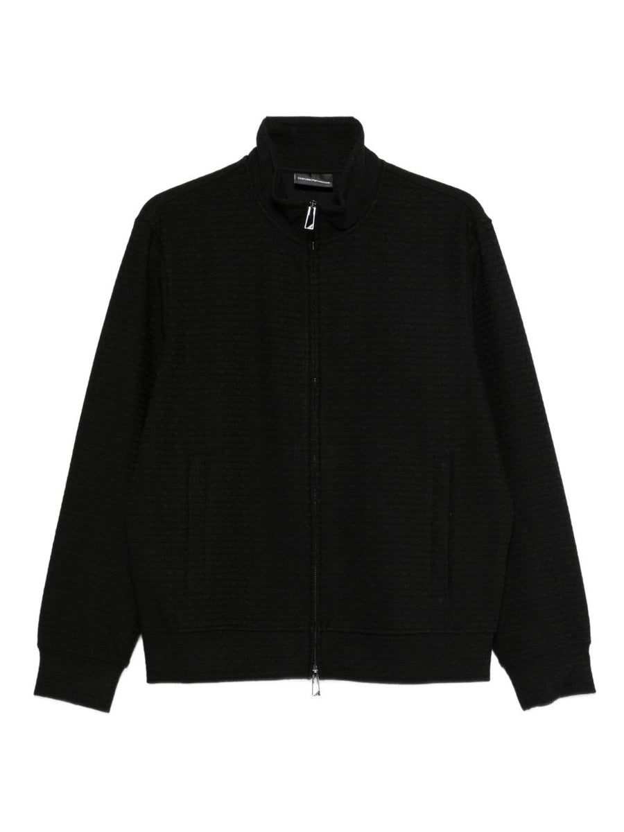 Emporio Armani Textured Logo Sweatshirt — Black