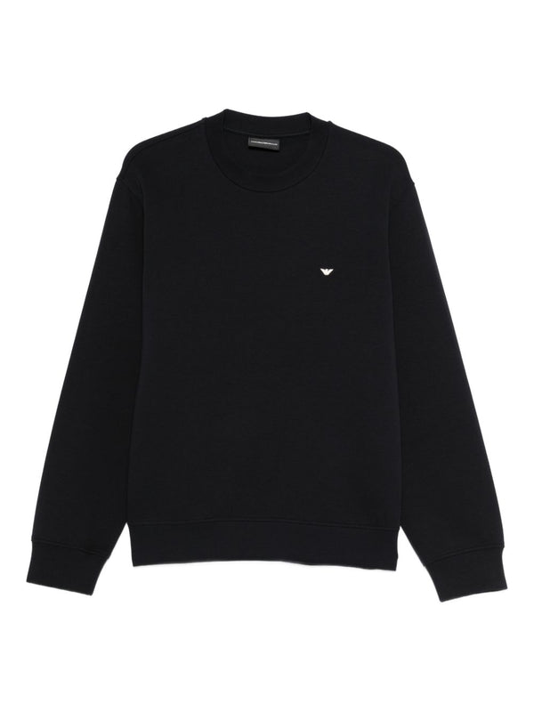 Emporio Armani Logo-Embroidered Sweatshirt — Black