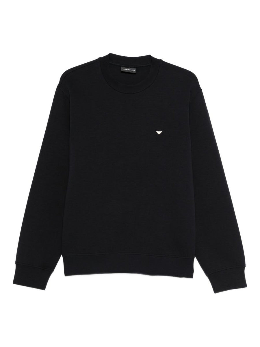 Emporio Armani Logo-Embroidered Sweatshirt — Black