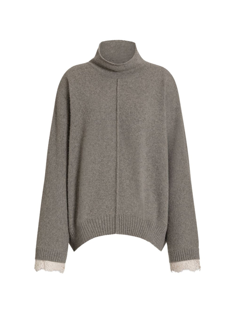 032C Cashmere Turtleneck Sweater — Gray