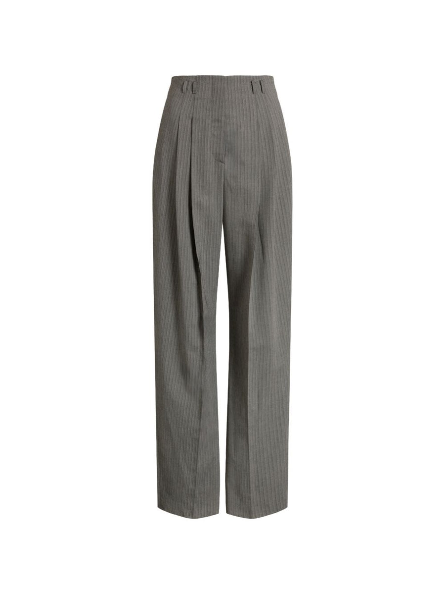032C Wool Blend Tailored Trousers — Grey