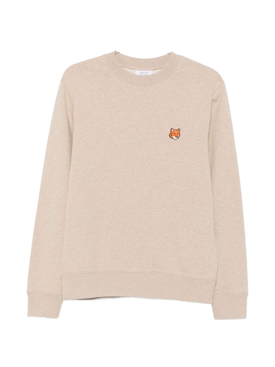 Maison Kitsuné Fox Head Patch Sweatshirt — Beige