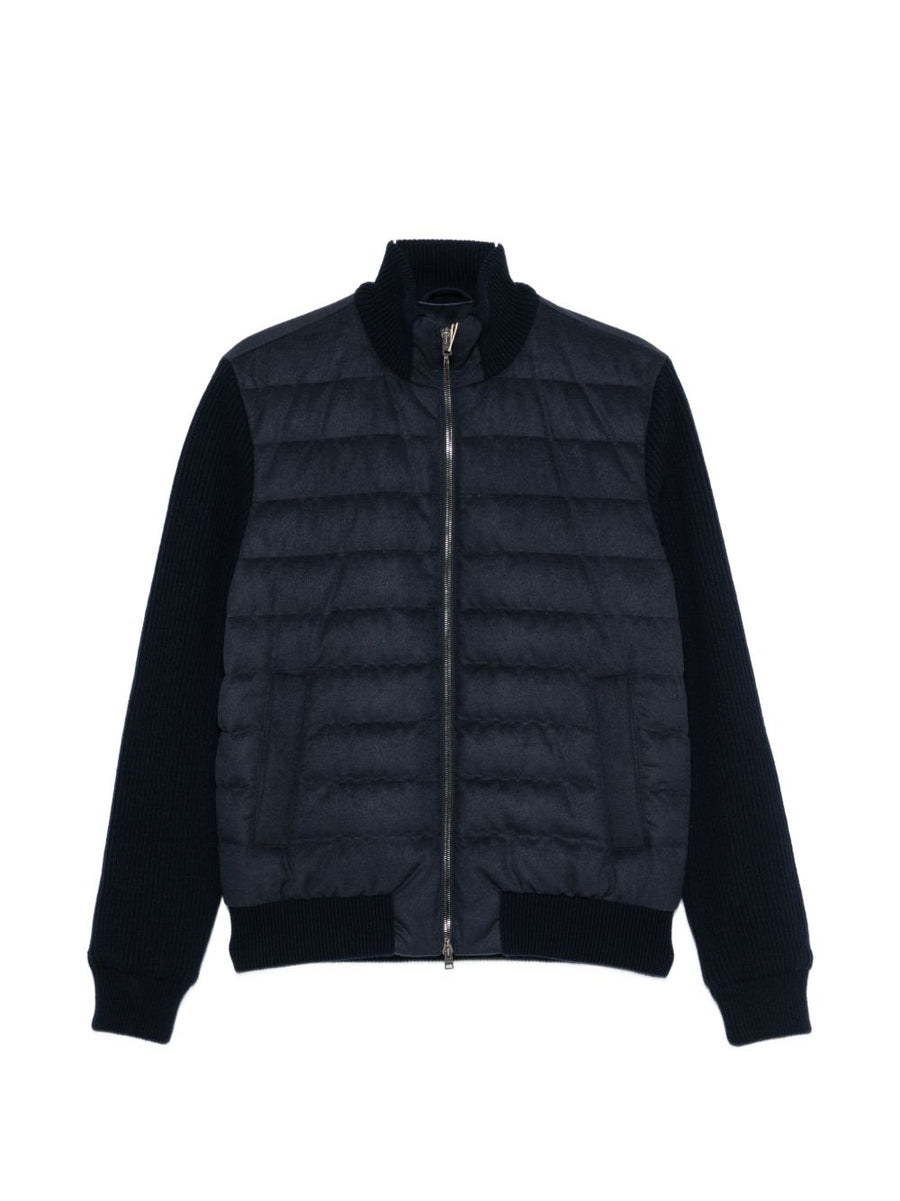 HERNO Quilted Hybrid Jacket — Navy
