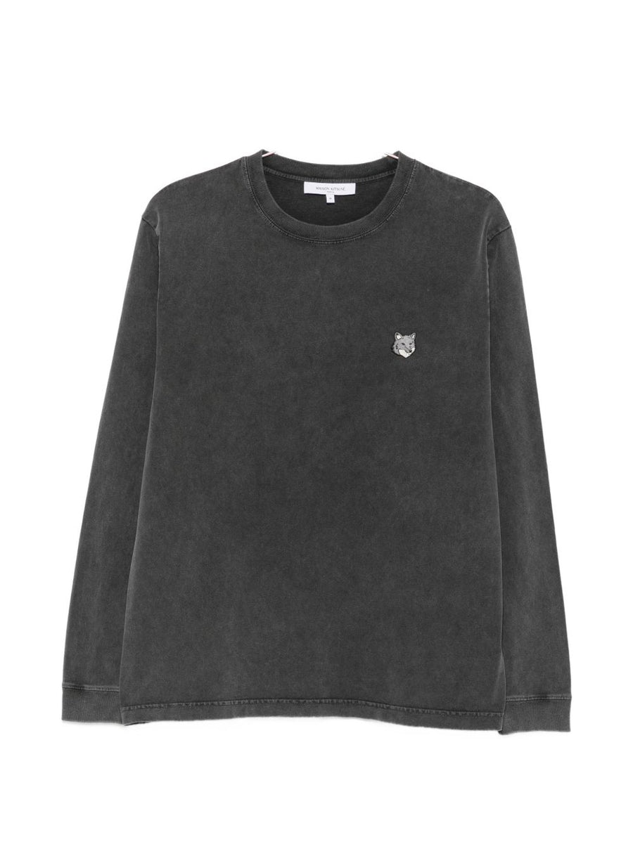 Maison Kitsuné Fox Head Patch Sweatshirt — Charcoal