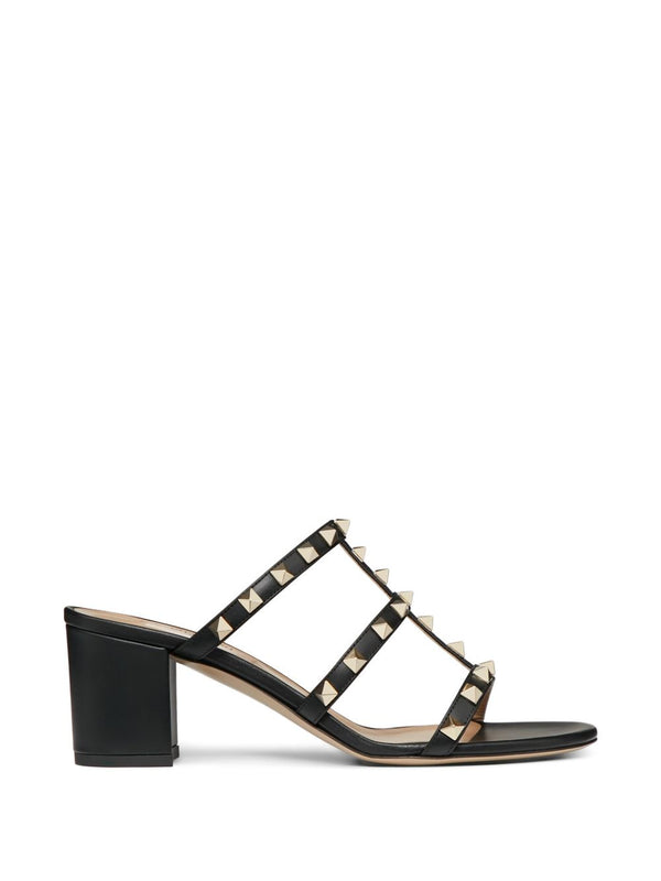 Valentino Garavani Calfskin leather sandal in black