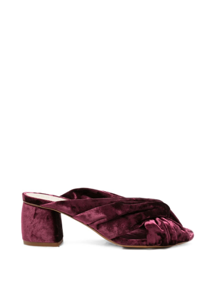Forte Forte Velvet Twist Sandal Heel — Burgundy