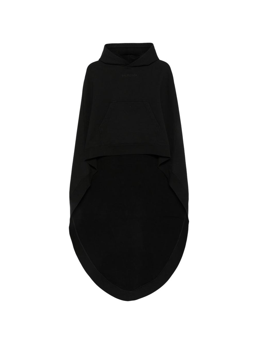 Balenciaga Oversized Hooded Sweatshirt — Black