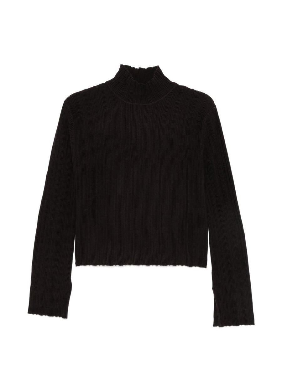 Alysi Wool Turtleneck Sweater — Black