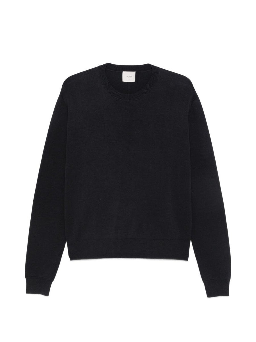 Alysi Knitted Crewneck Sweatshirt — Navy