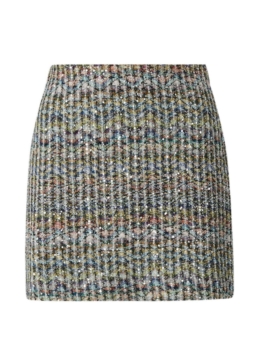 Missoni Sequin Chevron-Knit Skirt — multicolor