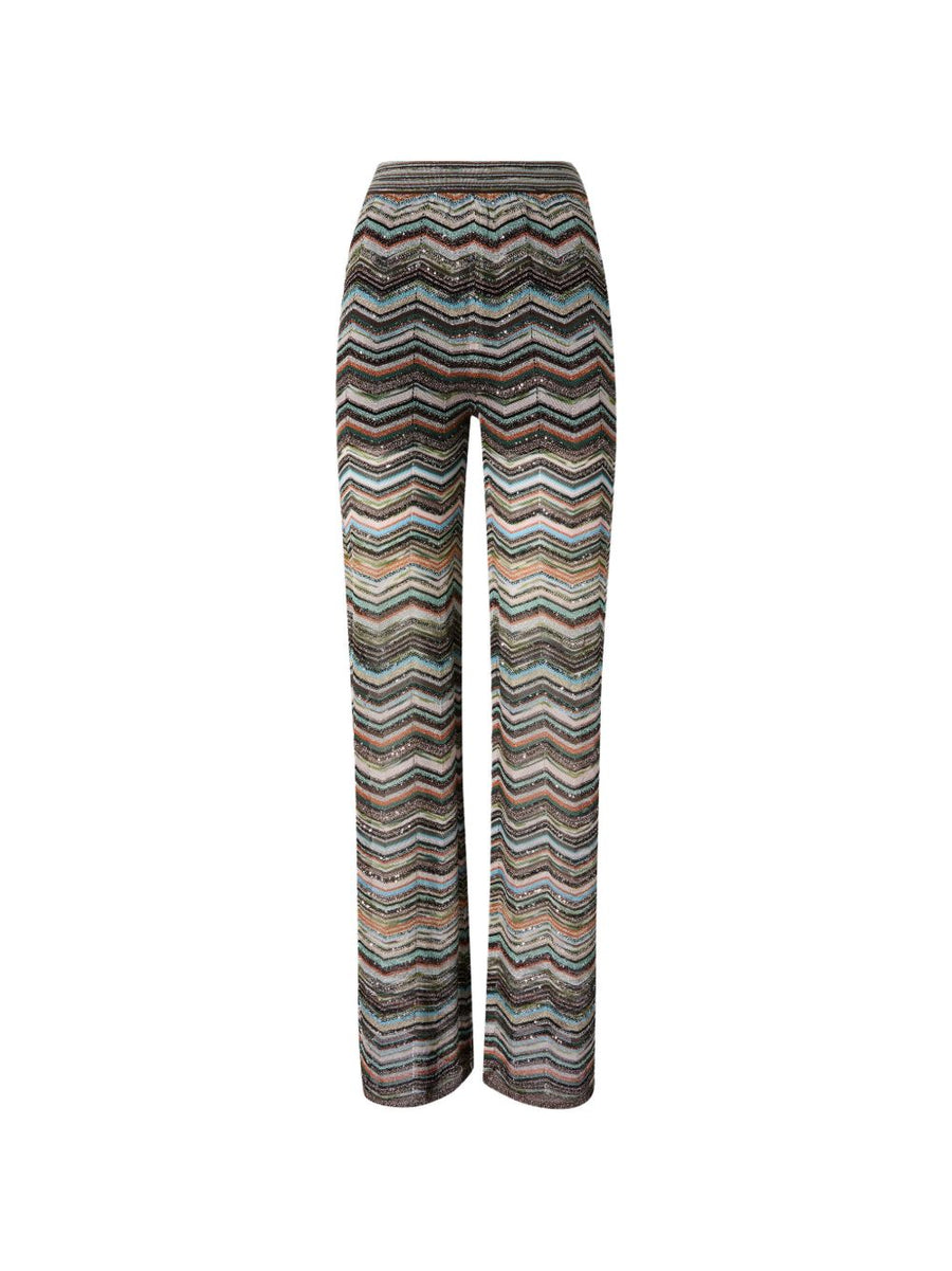 Missoni Chevron Zigzag Knit Trousers — Multicolor