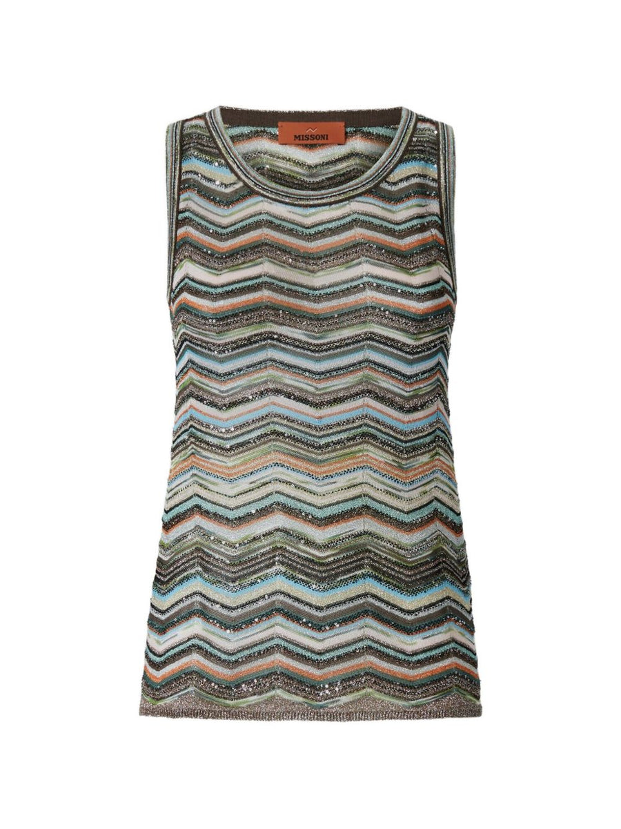 Missoni Zigzag Knit Tank Top — Multi