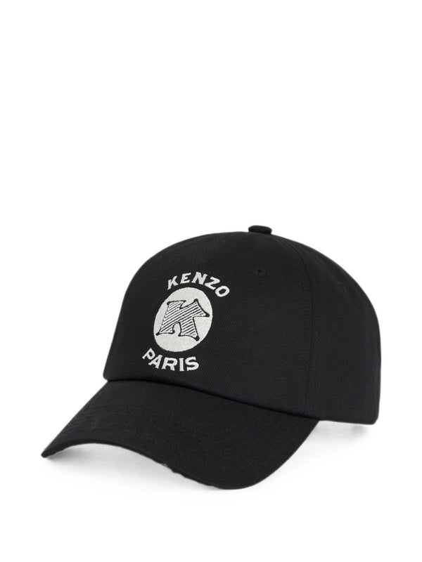 Kenzo Logo-Embroidered Baseball Cap — Black